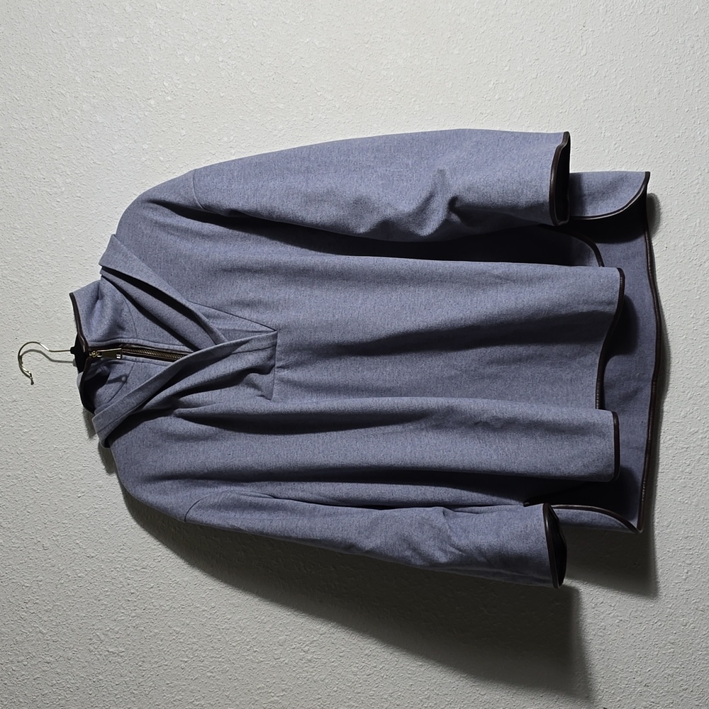 Tuckernuck Light Blue Hooded Poncho with Contrast Trim - Picture 2 of 5